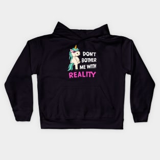 Anti Reality Funny Sarcastic Unicorn Kids Hoodie